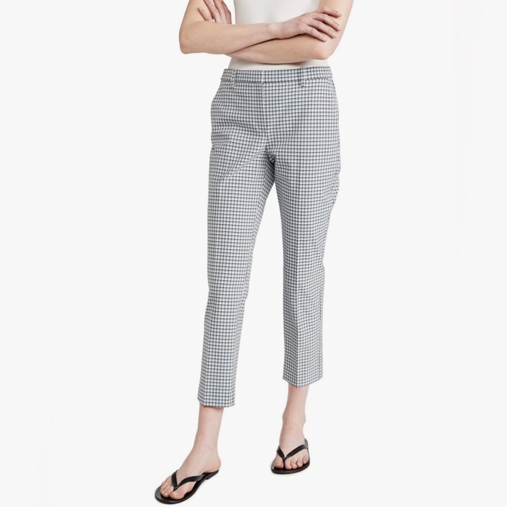 THEORY | Treeca Pant in Check Viscose | Size 6